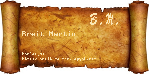 Breit Martin névjegykártya